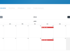 Calendrier des réservations
