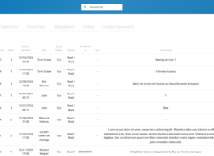 Liste des réservations